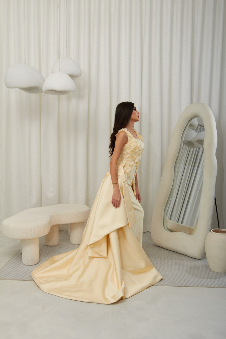 Light Yellow Flowery Gown