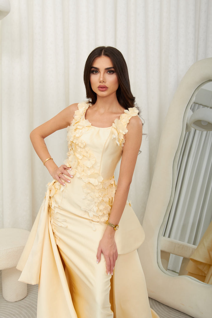 Light Yellow Flowery Gown